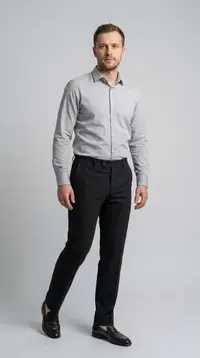 Мужские брюки в тонкую полоску (Charcoal Pinstripe) view 1