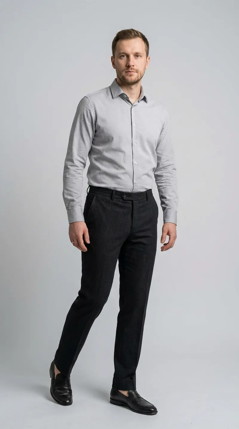 Мужские брюки в тонкую полоску (Charcoal Pinstripe)