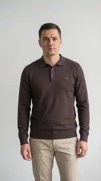 ПОЛО мужское в насыщенном кофейном оттенке (мокко) view 1