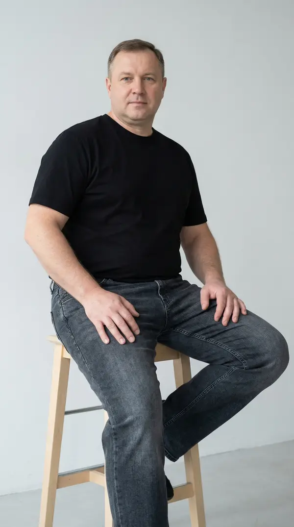 Мужские джинсы классического кроя – графитовый серый