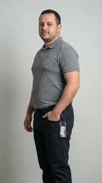 Мужские фактурные джинсы темно-синие (Микродизайн) view 1