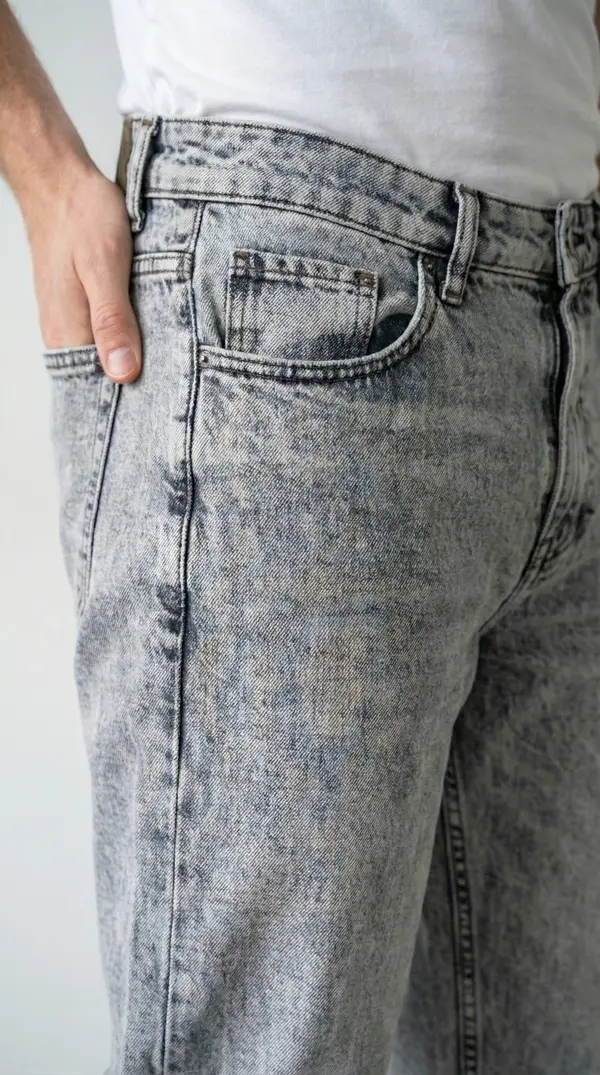Мужские джинсы LIGHT GREY (Светло-серый вареный деним)