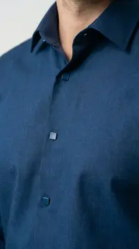 Мужская приталенная рубашка Slim Fit (Deep Blue) view 2