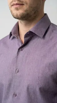 Мужская приталенная рубашка Slim Fit (Lavender Melange) view 2