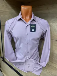 Мужская приталенная рубашка Slim Fit (Розовая клетка) view 3